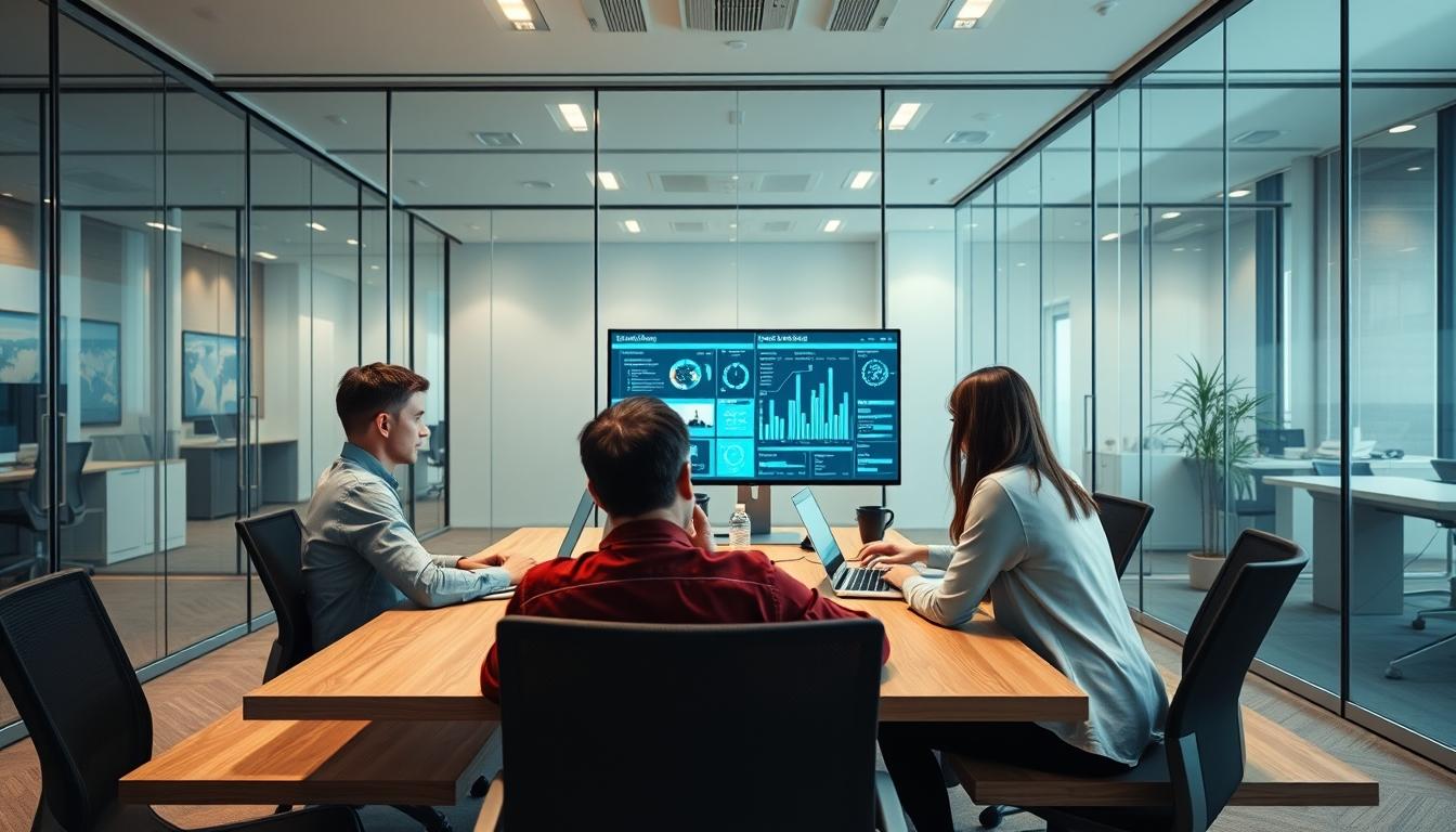 Business software development team collaboration